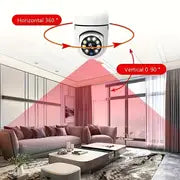 1pc Light Bulb Security Camera, E27 Connector, 360 Degree Pan/Tilt, WiFi Surveillance, Industrial Safety, Warning Alarm, Plastic, 110V/220V, No Battery Included